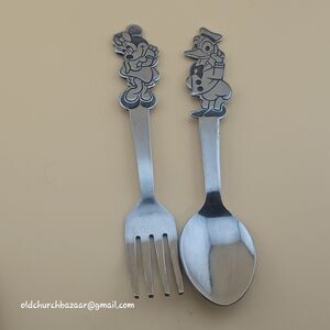 Vintage Walt Disney By Bonny Stainless Donald Duck And Minnie Mouse Fork Japan